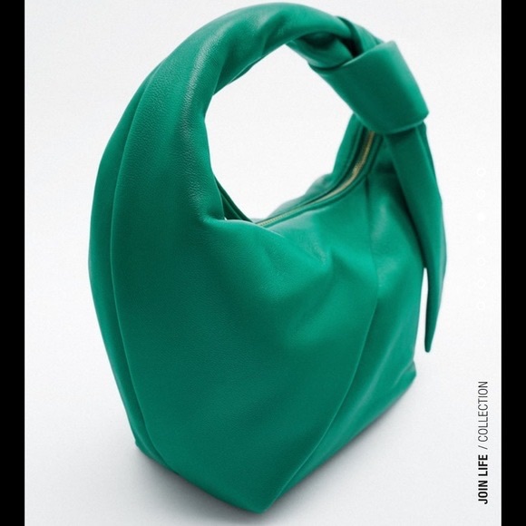 Zara blue green leather handbag - Picture 12 of 13